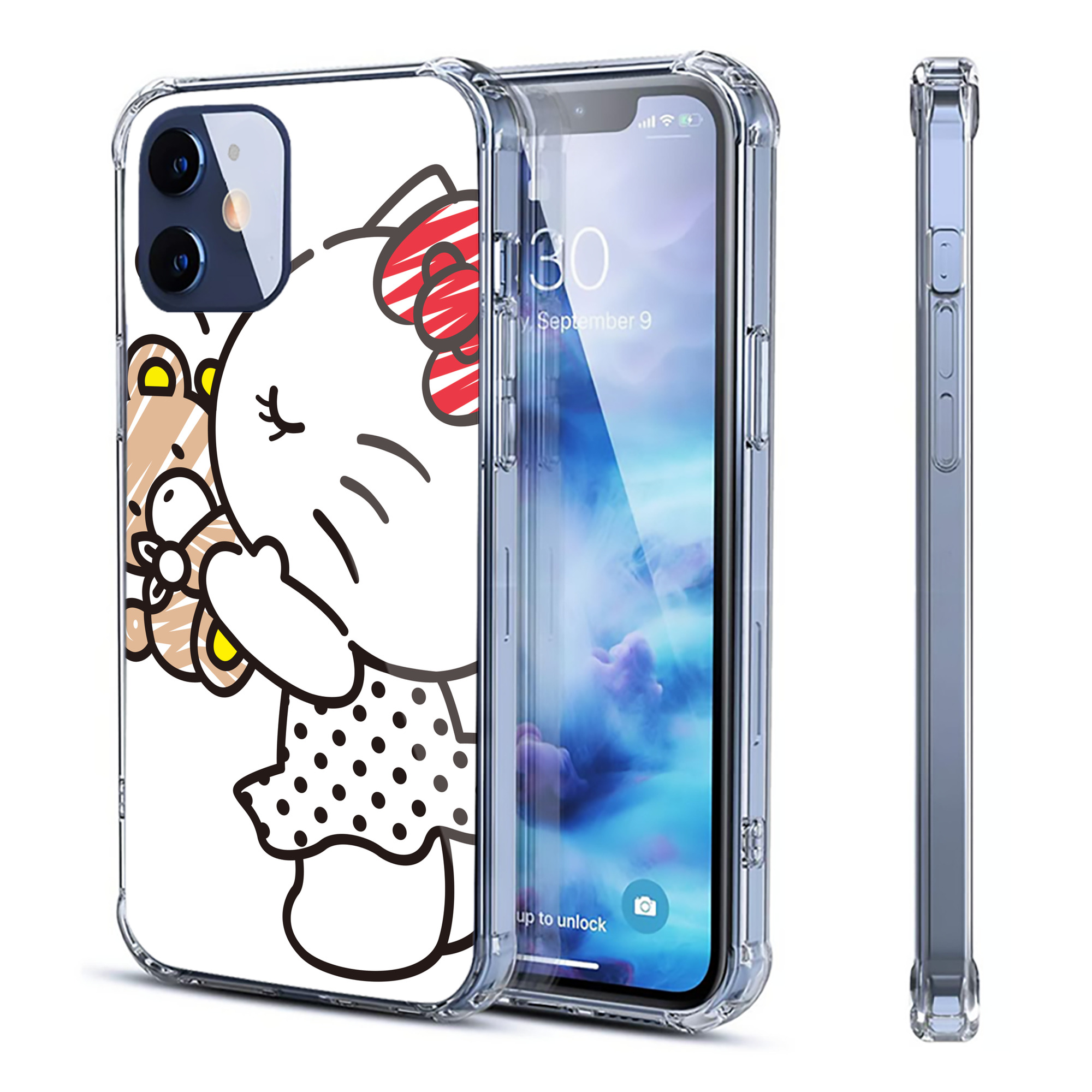 （画像用） Hello Kitty ハローキティ 【iPhone 12シリーズ対応】透明スマホケース（クリアソフトケース）